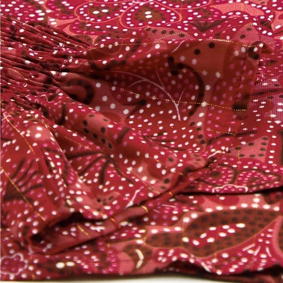 Square Neck Floral Bandana Crop Blouse Bohemian Top - Picture 11 of 15